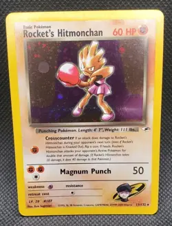 Pokemon Vintage Rocket's Hitmonchan Holo Rare 11/132 LP - Image 1