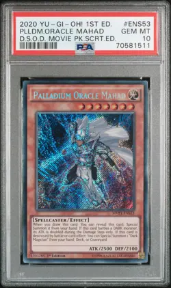 2020 Yu-Gi-Oh Palladium Oracle Mahad MVP1-ENS53 1st Edition Secret Rare PSA 10 - Image 1
