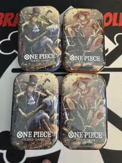 One Piece TCG Volume 2 Tins 2x Ace 2x Sabo - Image 1