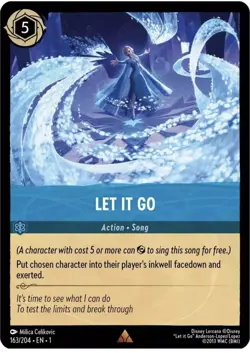 Let It Go 163/204 Disney Lorcana The First Chapter Rare Cold Foil Card NM - Image 1