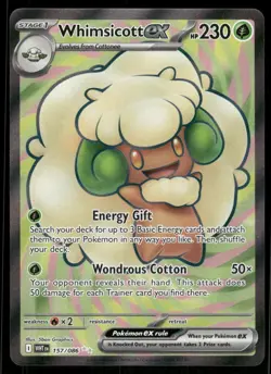 Pokemon Cards Whimsicott ex 157/086 White Flare Ultra Rare NM *3 - Image 1