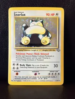 Pokemon TCG Snorlax Jungle Holo Card 11/64 Unlimited Rare - Image 1