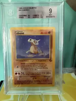 Pokemon Cubone Jungle Unlimited Common English Card 1999 50/64 HP40 Beckett 9 - Image 2