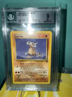 Pokemon Cubone Jungle Unlimited Common English Card 1999 50/64 HP40 Beckett 9 - Image 3