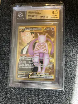 Pokemon TCG Mewtwo EX Team Rockets Hyper Rare Card 240/182 Destined Rivals - Image 1