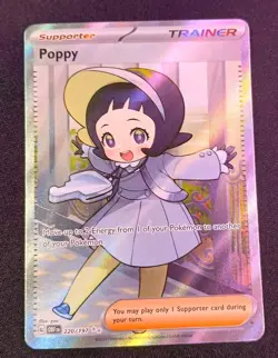 Pokemon TCG Poppy Trainer Card 220/197 Obsidian Flames Full Art Ultra Rare NM - Image 1