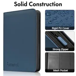 FunreemaG 9 Pockets Zipper Card Binder Album,360 Trading Card Assorted Colors - Image 2