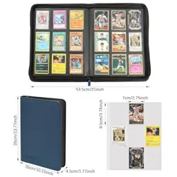 FunreemaG 9 Pockets Zipper Card Binder Album,360 Trading Card Assorted Colors - Image 3