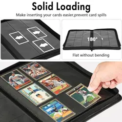 FunreemaG 9 Pockets Zipper Card Binder Album,360 Trading Card Assorted Colors - Image 4