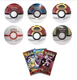 6 x Pokemon TCG Pokeball Tins - 18 Booster Packs Factory Sealed Costco Confirmed - Image 1