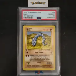 First Edition 1999 Pokemon Base Set 56/102 Onix PSA GEM MT 10 - Image 1