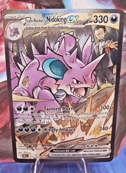 Pokemon Team Rocket's Nidoking EX 233/182 Destined Rivals SIR Illustration Rare - Image 1