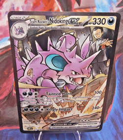 Pokemon Team Rocket's Nidoking EX 233/182 Destined Rivals SIR Illustration Rare - Image 2