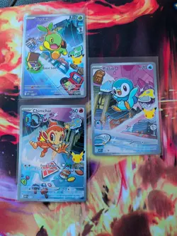 Pokemon 1st Partner Illustration Collections Turtwig #40 Chimchar #41 Piplup #42 - Image 1