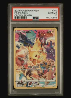 Pokemon Pikachu Crown Zenith Secret Rare Full Art Holo PSA 10 160/159 - Image 1