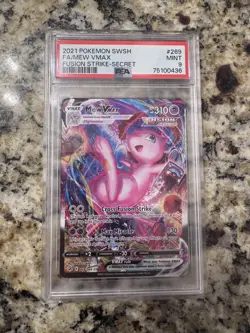 2021 POKEMON SWORD & SHIELD FUSION STRIKE SECRET #269 FULL ART/MEW VMAX PSA 9 - Image 1