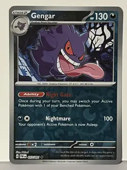 Gengar Reverse Holo 057/091 SV: Paldean Fates NM Pokemon Fast Ship - Image 1