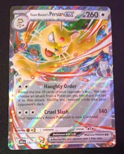 Team Rockets Persian ex 150/182 Double Rare Pokemon TCG Destined Rivals English - Image 1