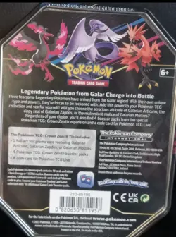 Pokemon TCG: Crown Zenith Metal Tin Galarian Zapdos New-Factory Sealed MINT - Image 2