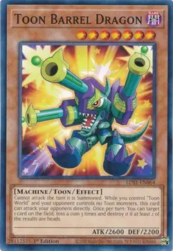Yugioh - Toon Barrel Dragon - 1st Edition Card NM - Plus Free Holographic Card - Image 1