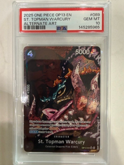 St. Topman Warcury OP13-089 - One Piece Carrying On His Will Alt Art - PSA 10 - Image 1