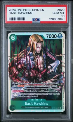 PSA 10 ONE PIECE #029 BASIL HAWKINS 500 YEARS IN THE FUTURE OP07 029 POP 40 - Image 1