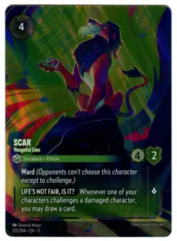Disney Lorcana TCG: Scar Vengeful Lion Enchanted Foil Shimmering Skies 212/204 - Image 1
