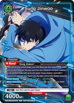 Solo Leveling Union Arena Sung Jinwoo 047 Release Event Participation Foil Card - Image 1