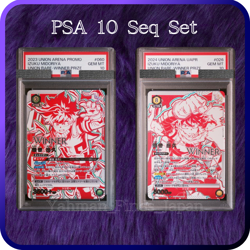 PSA 10 Union Arena Izuku Midoriya My Hero Academia Rare Winner Promo Set of 2 - Image 1