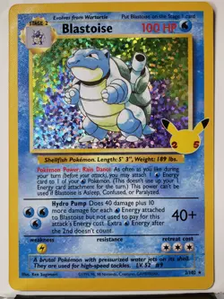 HOLO Blastoise 2/102 NM / M - Pokemon 25th Celebrations Secret Rare Classic Card - Image 1
