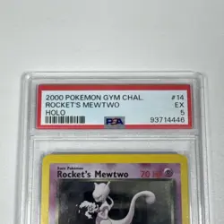 2000 Pokemon Gym Challenge #14 Rocket's Mewtwo Holo PSA 5 EX - Image 2