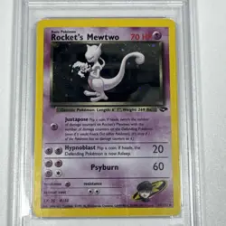 2000 Pokemon Gym Challenge #14 Rocket's Mewtwo Holo PSA 5 EX - Image 3