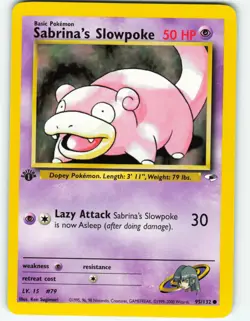 Sabrina's Slowpoke - 1st Edition - 95/132 Gym Heroes- WOTC - Pokemon TCG - 2000 - Image 1
