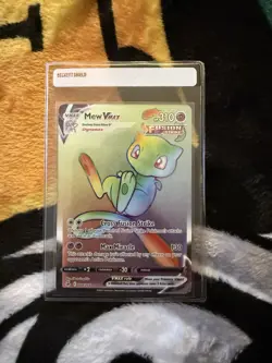 Pokemon TCG Mew VMAX 114/264 Swsh08: Fusion Strike Holo Ultra Rare Rainbow Rare - Image 1