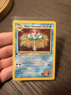 Pokemon TCG Misty's Tentacruel 10/132 Gym Heroes 1st Edition Holo - SWIRL 🌀 LP+ - Image 1