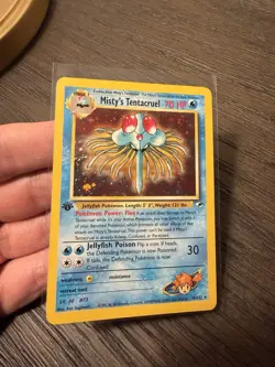 Pokemon TCG Misty's Tentacruel 10/132 Gym Heroes 1st Edition Holo - SWIRL 🌀 LP+ - Image 2