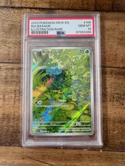 POKEMON MEW EN-151 ILLUSTRATION RARE #166 BULBASAUR PSA 10 GEM MINT - Image 1