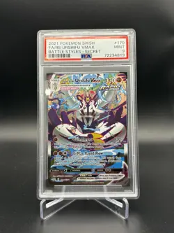 2021 POKEMON SWSH BATTLE STYLES SECRET FULL ART/RAPID STRIKE URSHIFU VMAX PSA 9 - Image 1