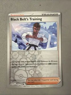 Pokemon TCG * Journey Together 145/159 Black Belt's Training Common REVERSE HOLO - Image 1