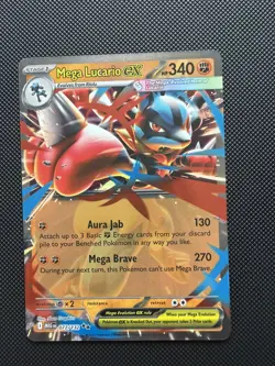 Pokemon TCG Mega Lucario EX 077/132 Mega Evolution NM - Image 1