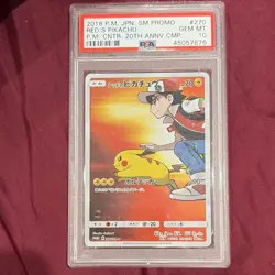 2018 Pokemon SM Promo Red's Pikachu 270/SM-P PSA 10 Japanese Sun & Moon - Image 1