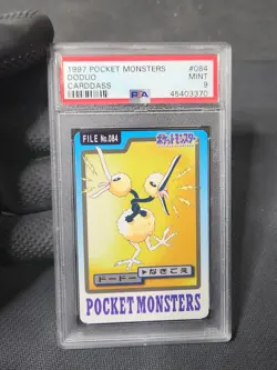 1997 Pokemon Japanese Bandai Carddass Doduo #084 Pocket Monsters PSA 9 Pokemon - Image 1