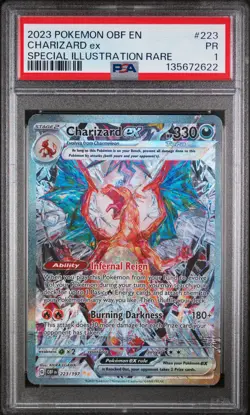 2023 POKEMON OBF EN-OBSIDIAN FLAMES SPECIAL ILLUSTRATION RARE CHARIZARD EX PSA 1 - Image 1