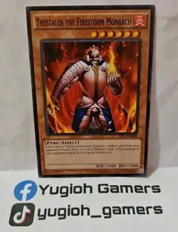 YUGIOH THESTALOS THE FIRESTORM MONARCH SR01-EN008 COMMON LIGHT PLAYED - Image 1