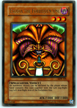 YUGIOH! EXODIA THE FORBIDDEN ONE - ULTRA RARE - UNLIMITED - LOB-124 MP - Image 1