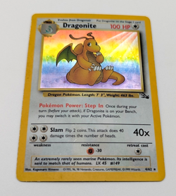 Pokemon TCG Vintage 1999 Dragonite Unlimited Holofoil Rare Card 4/62 Fossil - Image 4