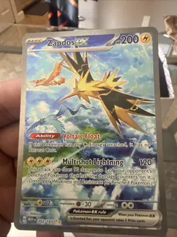 Pokemon Zapdos EX TCG Card #202/165 Scarlet & Violet 151 Series Mint Condition - Image 1