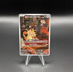 Pokemon TCG - Team Rockets Meowth Card 203/182 Destined Rivals Illustration Rare - Image 1