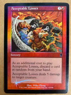 MTG 1x FOIL Acceptable Losses 172 Odyssey Pauper Magic the Gathering Card x1 MP - Image 1