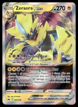 Pokemon Cards Zeraora VSTAR 055/159 Crown Zenith Holo Rare VSTAR NM *3 - Image 1